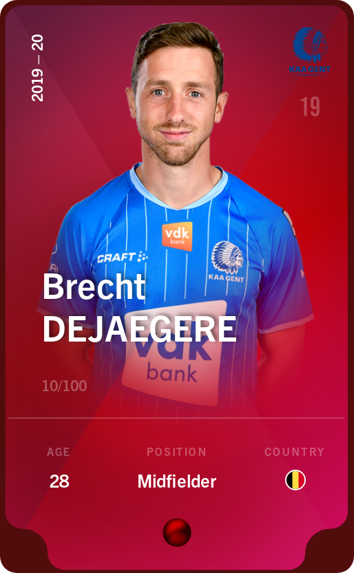 Sorare - Sorare Official - Brecht Dejaegere 2019-20 • Rare 10/100 - NFT # 24443120420480545503728822731028524182014518856910249377287954561388380773247