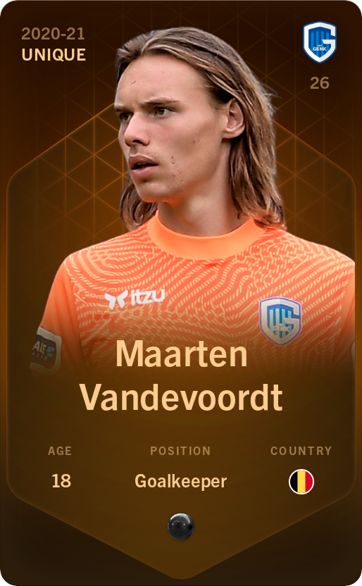 Sorare - Sorare Official - Maarten Vandevoordt 2020-21 • Unique - NFT # 13335449914203152339043731659978202981020983085262376487156419778744168323856