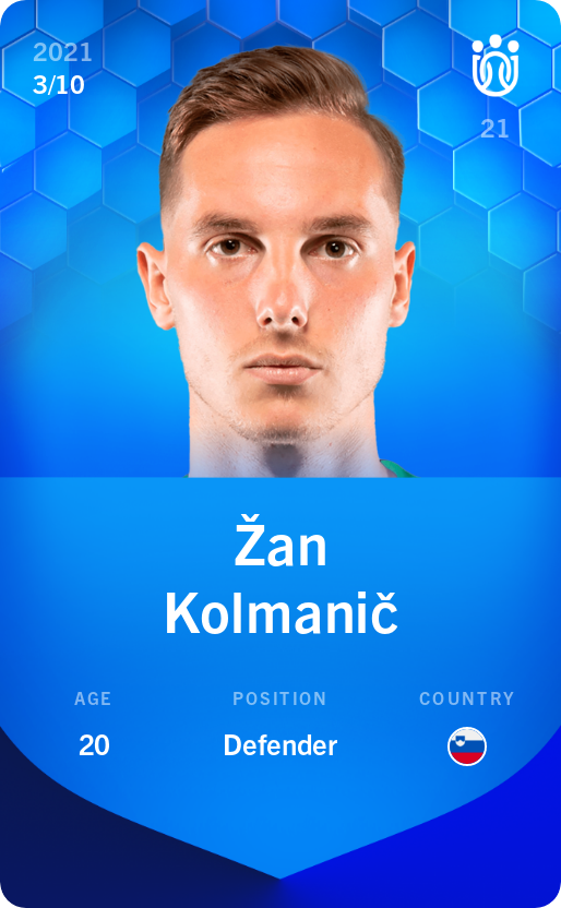 Sorare - Sorare Official - Žan Kolmanič 2021-22 • Super Rare 3/10 - NFT # 47140759547890847298883395951913960438986426752477277552463960237984063388176