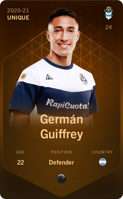 Sorare - Sorare Official - Germán Guiffrey 2020-21 • Unique - NFT # 44008521831192772231702369672783089411392670154484390593700870057943178175543