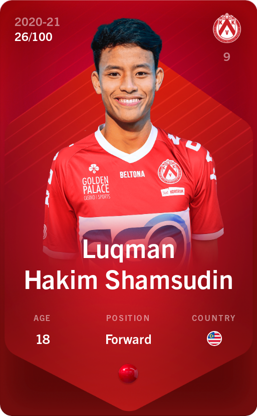 Sorare - Sorare Official - Luqman Hakim Shamsudin 2020-21 • Rare 26/100 - NFT # 63334954911071563804437960451856695348483599842825341085180948150210617677099