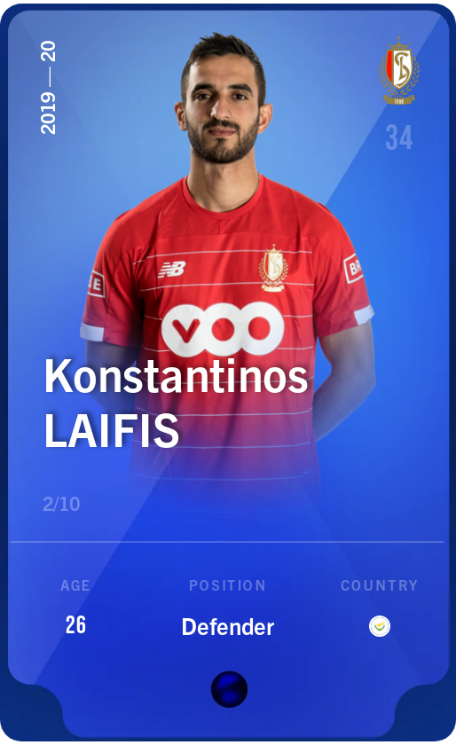 Sorare - Sorare Official - Konstantinos Laifis 2019-20 • Super Rare 2/10 - NFT # 92559248249667478836832343432778722445918031721089153255322532684195052475740