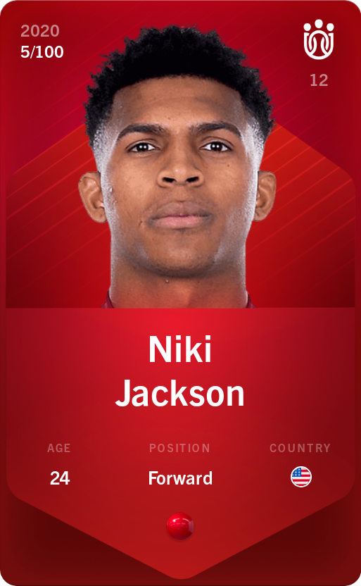 Sorare - Sorare Official - Niki Jackson 2020-21 • Rare 5/100 - NFT # 71809496294930982240261640404661390229206765683388614701264367276581671847652