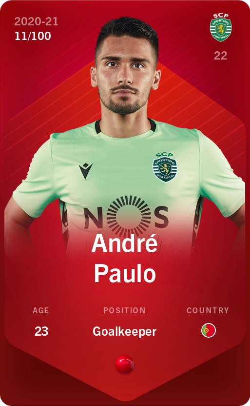 Sorare - Sorare Official - André Paulo 2020-21 • Rare 11/100 - NFT # 76413257930248509358430564634536891401675985983565324660556935620329392363824