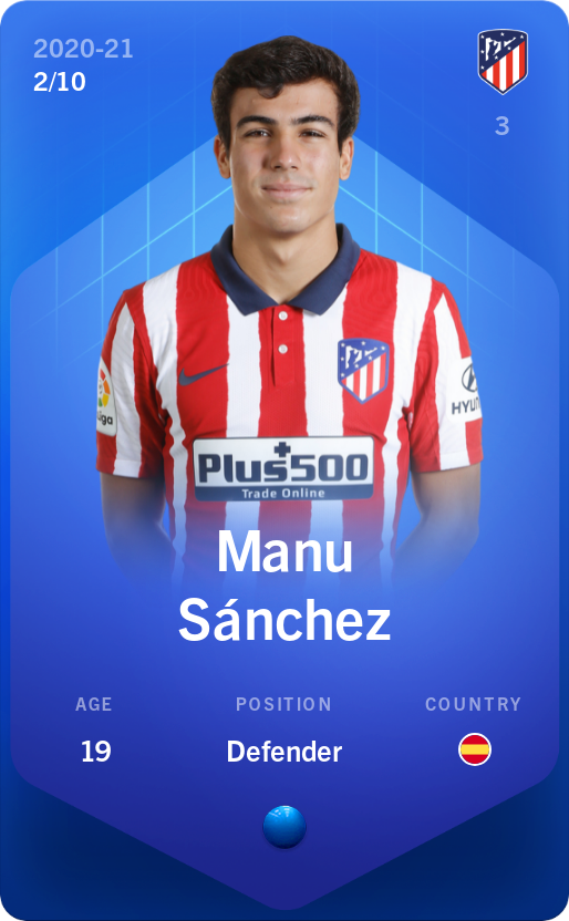 Sorare - Sorare Official - Manu Sánchez 2020-21 • Super Rare 2/10 - NFT # 47981536371781319596121879512480926823376123125278049086634421776091436871488