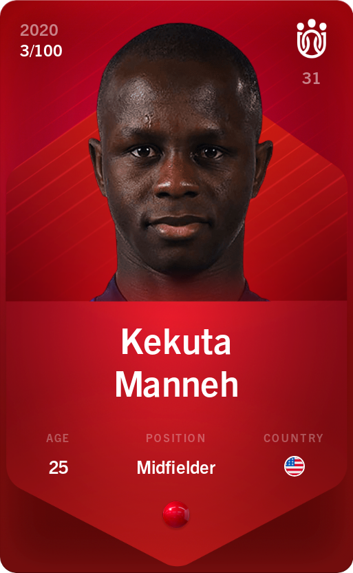 Sorare - Sorare Official - Kekuta Manneh 2020-21 • Rare 3/100 - NFT # 11338922071749711506143538929150419266520222899288945367953668670055068569890