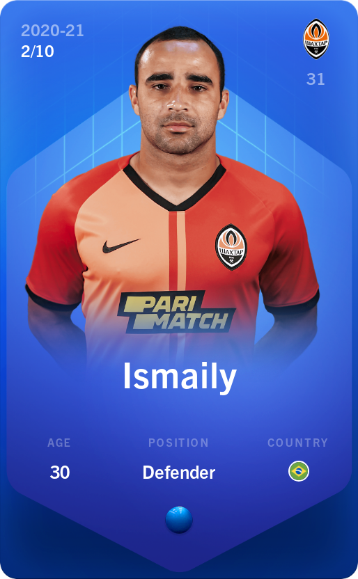 Sorare - Sorare Official - Ismaily 2020-21 • Super Rare 2/10 - NFT # 77623229750608512538453242141741499122982041391142073594386237610442052799840