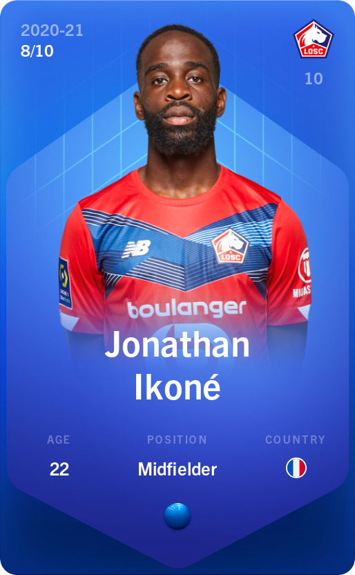 Sorare - Sorare Official - Jonathan Ikoné 2020-21 • Super Rare 8/10 - NFT # 55666540125521722516846564694538474645664837039087014018418532009000610477864
