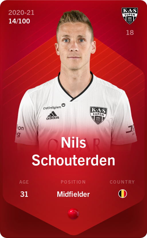 Sorare - Sorare Official - Nils Schouterden 2020-21 • Rare 14/100 - NFT # 33244235024964833561824392906297979038900641099656084543478293376946303928877