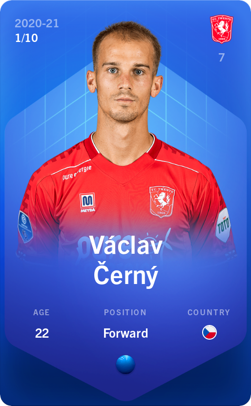Sorare - Sorare Official - Václav Černý 2020-21 • Super Rare 1/10 - NFT # 67256850380507265732226631863165335437375977348070429140352200006058616780459