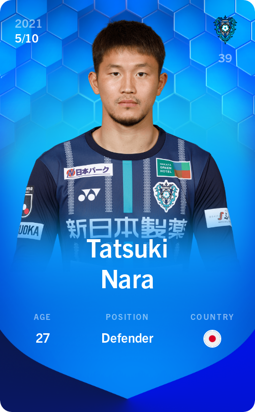 Sorare - Sorare Official - Tatsuki Nara 2021-22 • Super Rare 5/10 - NFT # 95281310356157099662067246612705985629982929781586127772514175138951890115083