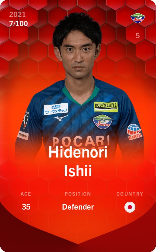 Sorare - Sorare Official - Hidenori Ishii 2021-22 • Rare 7/100 - NFT # 102019526322620382626366408593704841455313139103898945139422525223088451576982