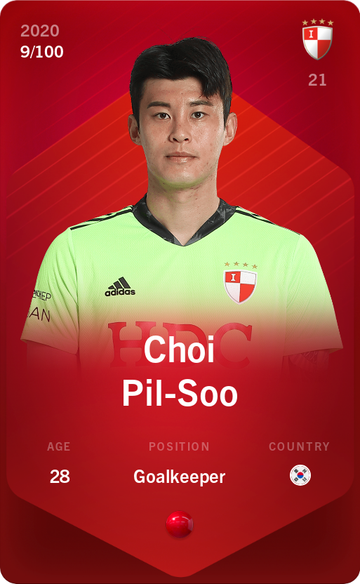 Sorare - Sorare Official - Choi Pil-Soo 2020-21 • Rare 9/100 - NFT # 83228877446989734771808364013844694157650859770620022331337625331626322734642