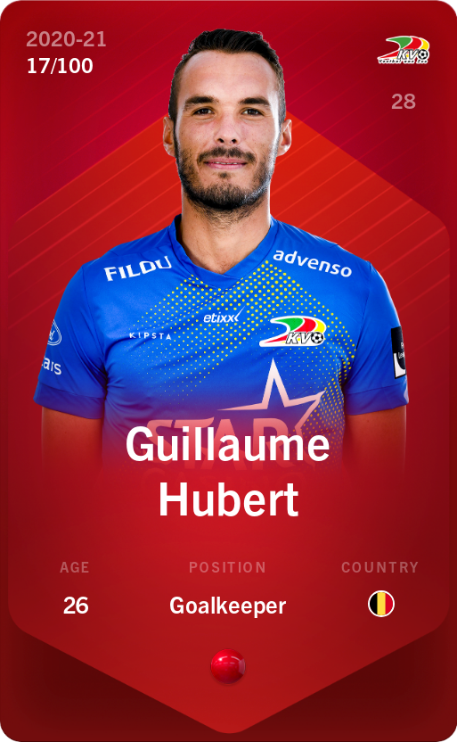 Sorare - Sorare Official - Guillaume Hubert 2020-21 • Rare 17/100 - NFT # 80602216069644907968322327753039257052142646338375006459739070588039745800692