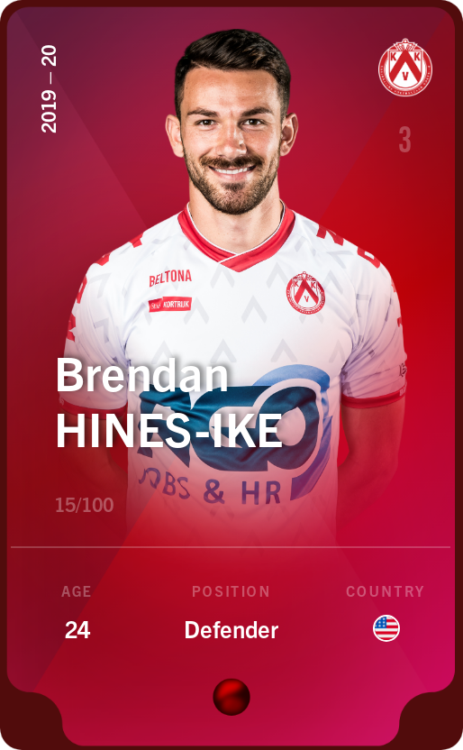 Sorare - Sorare Official - Brendan Hines-Ike 2019-20 • Rare 15/100 - NFT # 53304963138306844135214956096532526125045968561427570088096854122009444373178