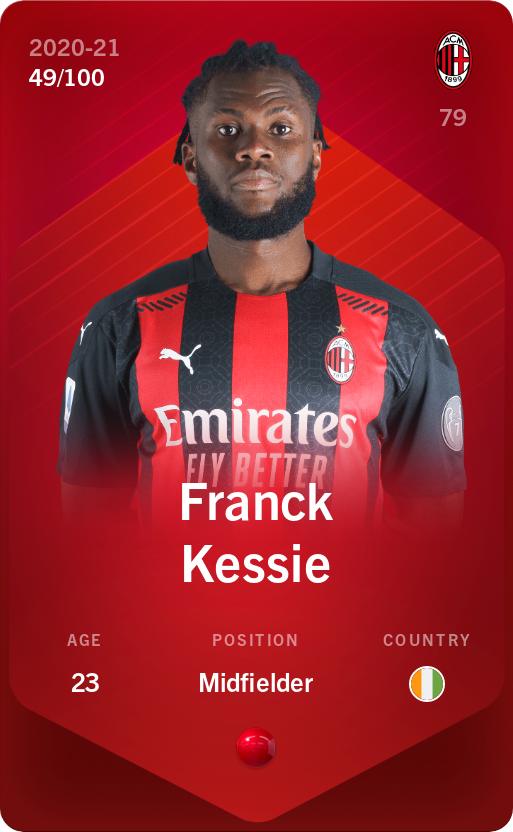 Sorare - Sorare Official - Franck Kessie 2020-21 • Rare 49/100 - NFT # 81111777594674543747943577386719985121787414414915215436124246224669188413387