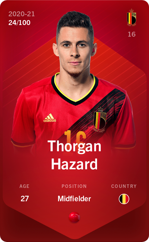 Sorare - Sorare Official - Thorgan Hazard 2020-21 • Rare 24/100 - NFT # 88988159607931283448879513009050641253431656479781859949314093595622139248030