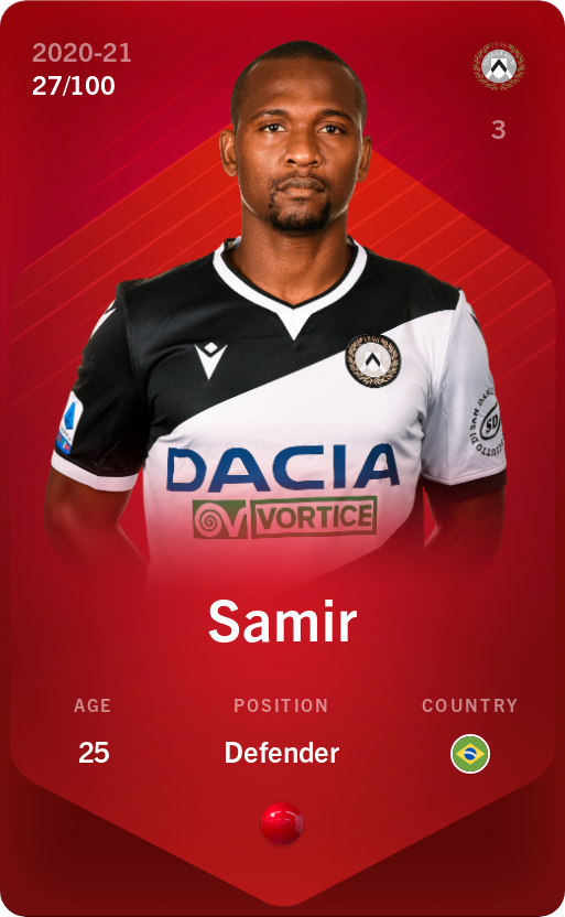Sorare - Sorare Official - Samir  2020-21 • Rare 27/100 - NFT # 36803442738500654400441536561896810833694723231021566428286884944871890558990