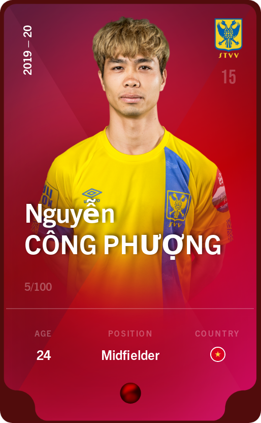 Sorare - Sorare Official - Nguyễn Công Phượng 2019-20 • Rare 5/100 - NFT # 17577196776710001591618106951042809276392028395102114529358759977387374893487