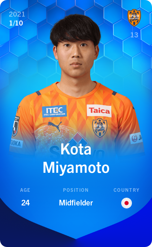 Sorare - Sorare Official - Kota Miyamoto 2021-22 • Super Rare 1/10 - NFT # 59772608891496705844085785911084909485669931473322588550597466533979010434578