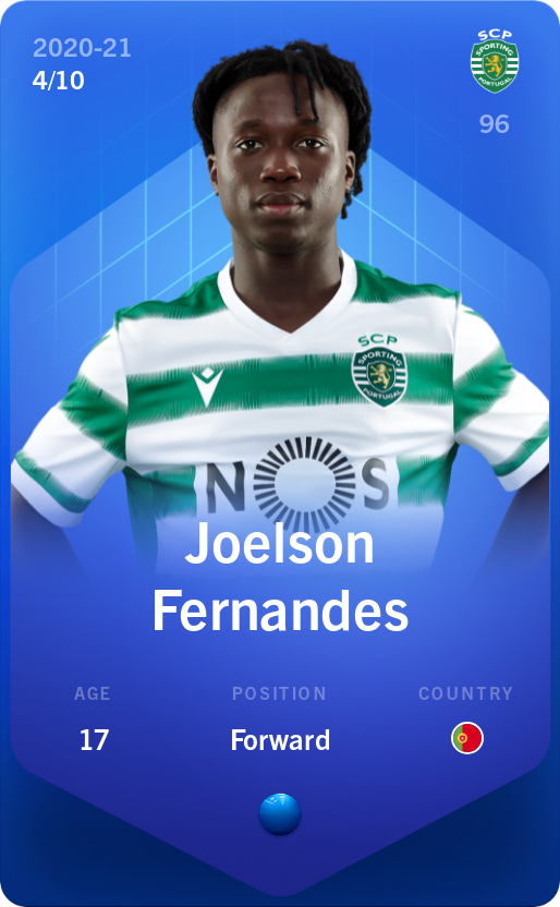 Sorare - Sorare Official - Joelson Fernandes 2020-21 • Super Rare 4/10 - NFT # 42494427597518780803276875233984126919397451875810641071672110374292801989516
