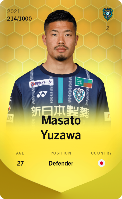 Sorare - Sorare Official - Masato Yuzawa 2021-22 • Limited 214/1000 - NFT # 38468977680669912581461078042941331779645252399785358057455701316155596639054