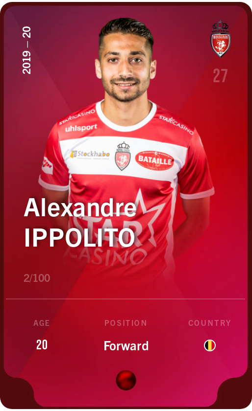 Sorare - Sorare Official - Alexandre Ippolito 2019-20 • Rare 2/100 - NFT # 68372036201323257167909529968379839429187335172889743278938836148340322679884