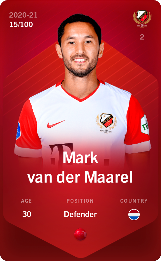 Sorare - Sorare Official - Mark van der Maarel 2020-21 • Rare 15/100 - NFT # 101033919432219227776009869686572765563029667342535855341453985599261053853500