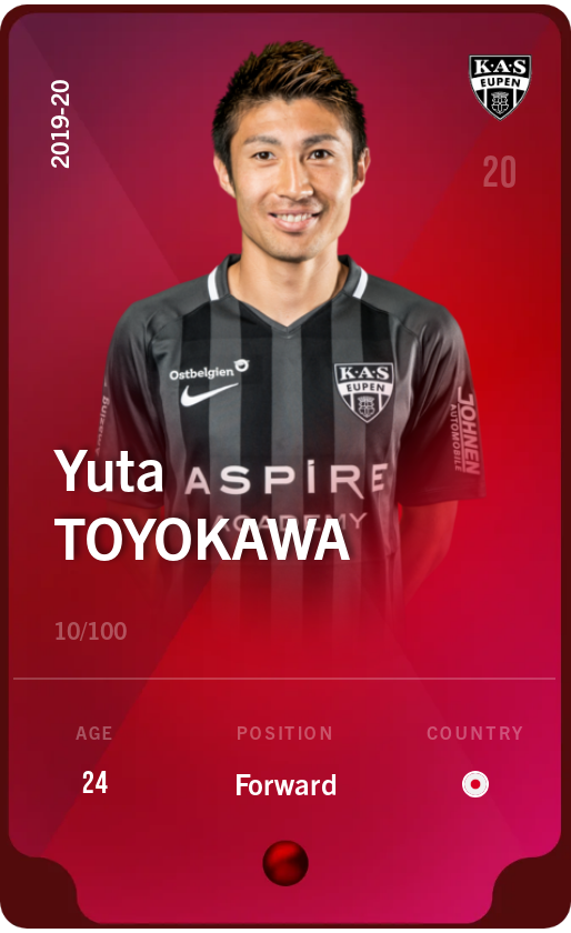 Sorare - Sorare Official - Yuta Toyokawa 2019-20 • Rare 10/100 - NFT # 48772315043387801086610351360736358627560885617803362416973207113662983780810