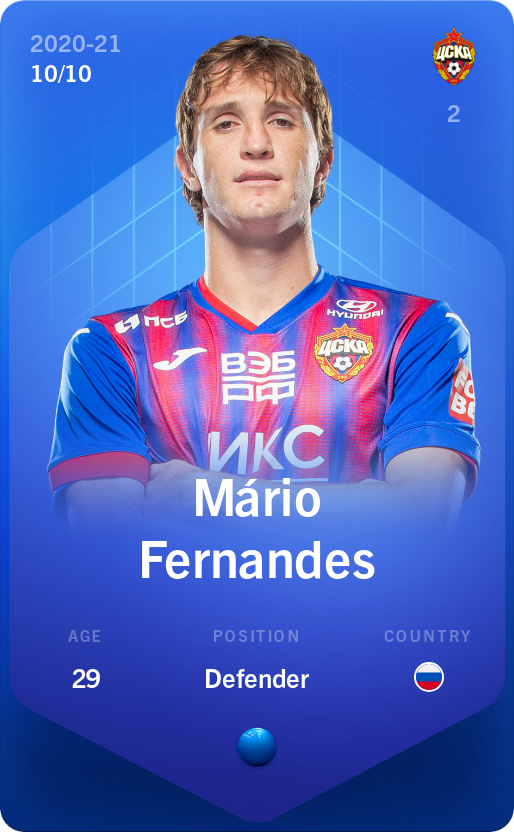 Sorare - Sorare Official - Mário Fernandes 2020-21 • Super Rare 10/10 - NFT # 69642896070016608923757230468837045717221008478080431185168394040832666697548