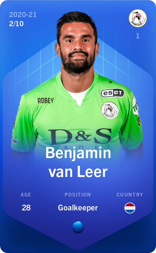Sorare - Sorare Official - Benjamin van Leer 2020-21 • Super Rare 2/10 - NFT # 38223946275129988296965893128447706173685561102530475755810044144251006317426