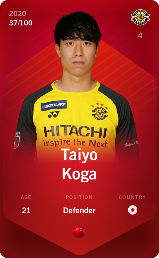 Sorare - Sorare Official - Taiyo Koga 2020-21 • Rare 37/100 - NFT # 57630115948418030344117090724664819141834292777332112130470895760384539825969