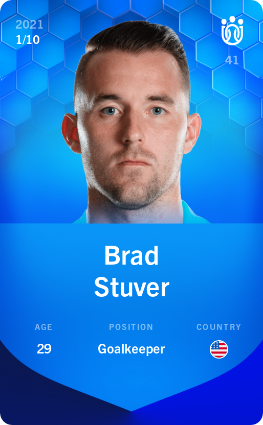 Sorare - Sorare Official - Brad Stuver 2021-22 • Super Rare 1/10 - NFT # 73204348941165125733845070043418100281406752965720458754220331245613962577868