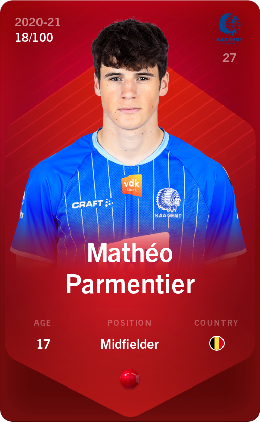 Sorare - Sorare Official - Mathéo Parmentier 2020-21 • Rare 18/100 - NFT # 78438052870074681909606364254273466585429548640947020701891085717498192508247