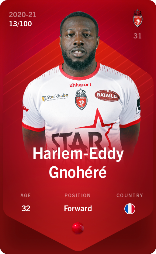 Sorare - Sorare Official - Harlem-Eddy Gnohéré 2020-21 • Rare 13/100 - NFT # 25909933201616067118457486802297277865809473815115210959724453443057303083845
