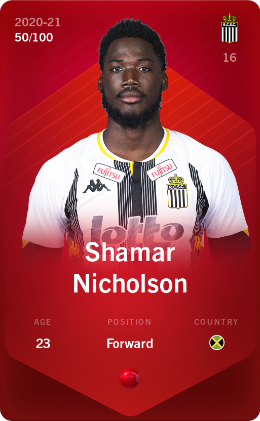 Sorare - Sorare Official - Shamar Nicholson 2020-21 • Rare 50/100 - NFT # 43411748659532996529826007934634965673961577463037888547104965903004556934657