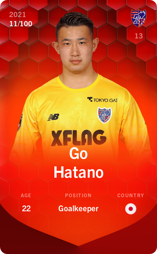 Sorare - Sorare Official - Go Hatano 2021-22 • Rare 11/100 - NFT # 51718996232922921446498242524385684659788450052017446621340563238271393243704