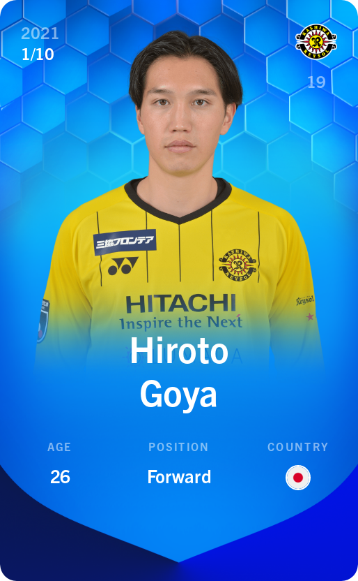 Sorare - Sorare Official - Hiroto Goya 2021-22 • Super Rare 1/10 - NFT # 32249224399320879791003786674698334060677061358099842019843211057168217491326