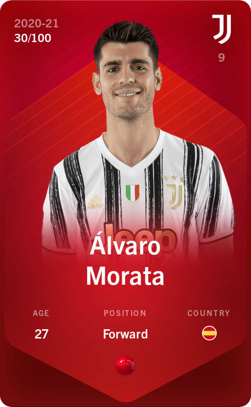Sorare - Sorare Official - Álvaro Morata 2020-21 • Rare 30/100 - NFT # 83860684079307913776725290475707088353368827632744540388960581270346165536369