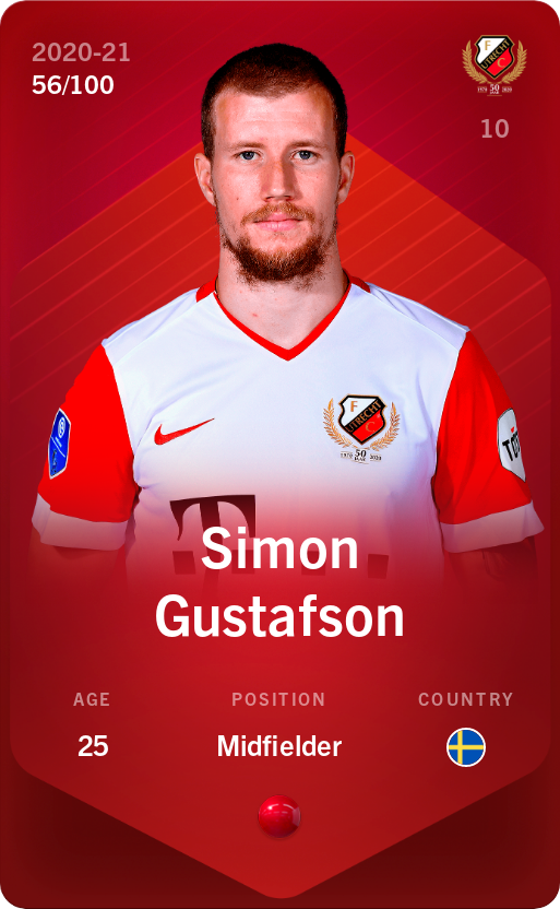 Sorare - Sorare Official - Simon Gustafson 2020-21 • Rare 56/100 - NFT # 32932132722645450376895969542461660994783408852390755275272311144797145709881