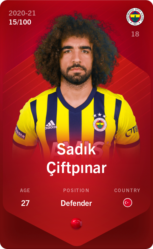 Sorare - Sorare Official - Sadık Çiftpınar 2020-21 • Rare 15/100 - NFT # 109382465584634690842351531302382680918077107257720242266672984137240921900366