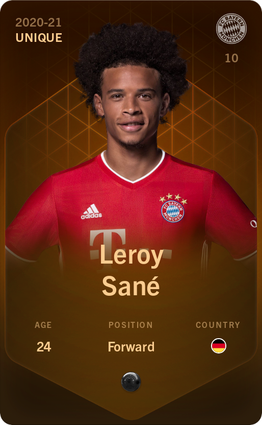 Sorare - Sorare Official - Leroy Sané 2020-21 • Unique - NFT # 43332078685567063528360734644313224321675668142621699693649354349559735489323