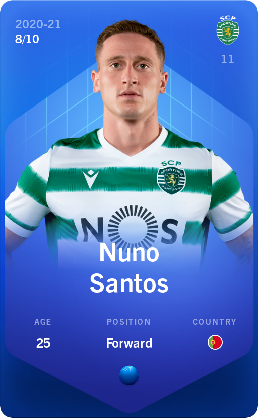 Sorare - Sorare Official - Nuno Santos 2020-21 • Super Rare 8/10 - NFT # 72753292576886487206785971796223521673360440527316107170804362984727783179689