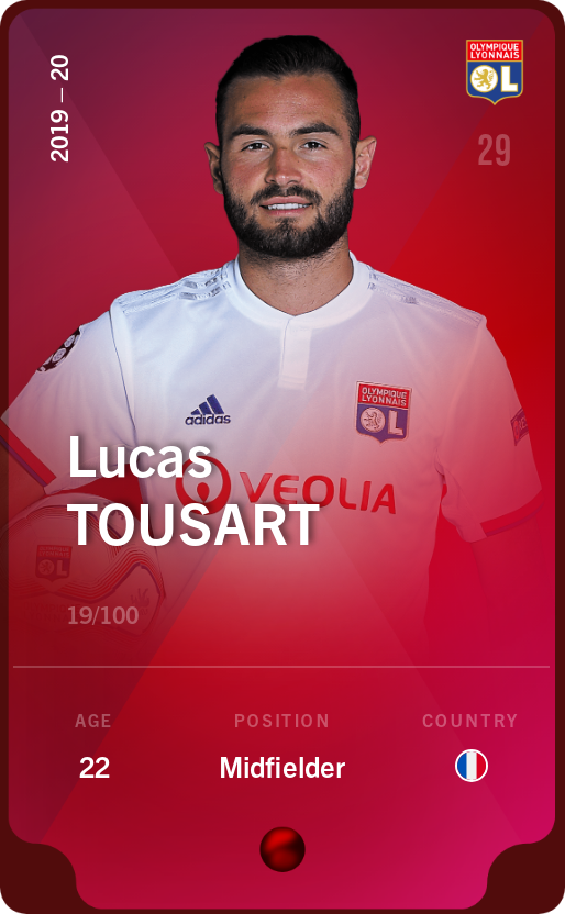 Sorare - Sorare Official - Lucas Tousart 2019-20 • Rare 19/100 - NFT # 7658249065582312093143077205756070845189947062956023938190679330299127177384
