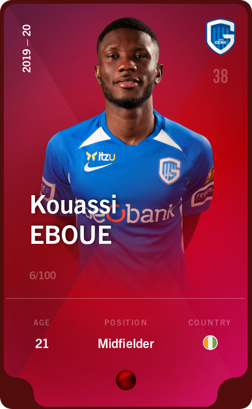 Sorare - Sorare Official - Kouassi Eboue 2019-20 • Rare 6/100 - NFT # 107730886498288701782430519370255629558541042836744509562032378309640175968741