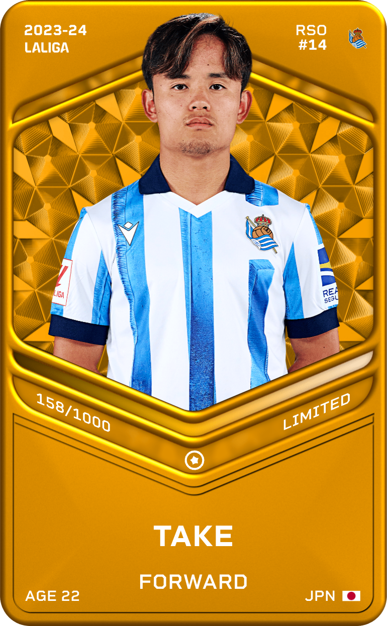 Sorare - Sorare Official - Take 2023-24 • Limited 158/1000 - NFT # 20407635510905698821795061687983888657139024702334258724262046812972045915860