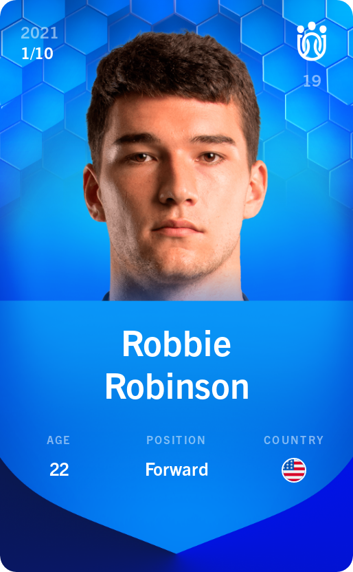 Sorare - Sorare Official - Robbie Robinson 2021-22 • Super Rare 1/10 - NFT # 36105851991179652338232209370777678648360777198350512986577697700818533875876