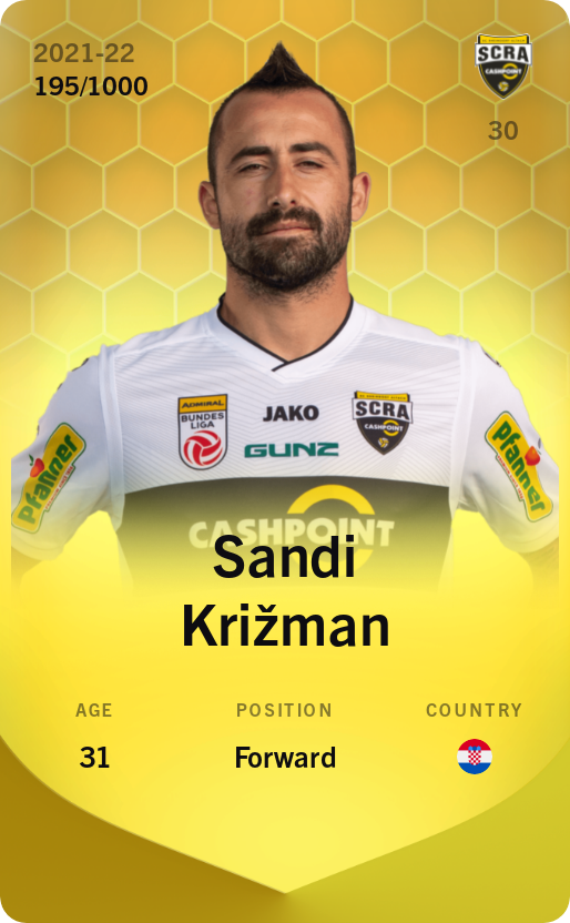 Sorare - Sorare Official - Sandi Križman 2021-22 • Limited 195/1000 - NFT # 105466381171721267949265149976607933913628925341311857672655045571922318820482