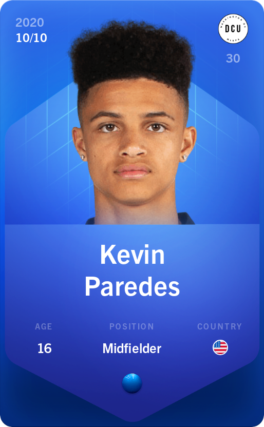Sorare - Sorare Official - Kevin  Paredes 2020-21 • Super Rare 10/10 - NFT # 26366535794477882811763263385603995549301229906026731404081761287529607663759