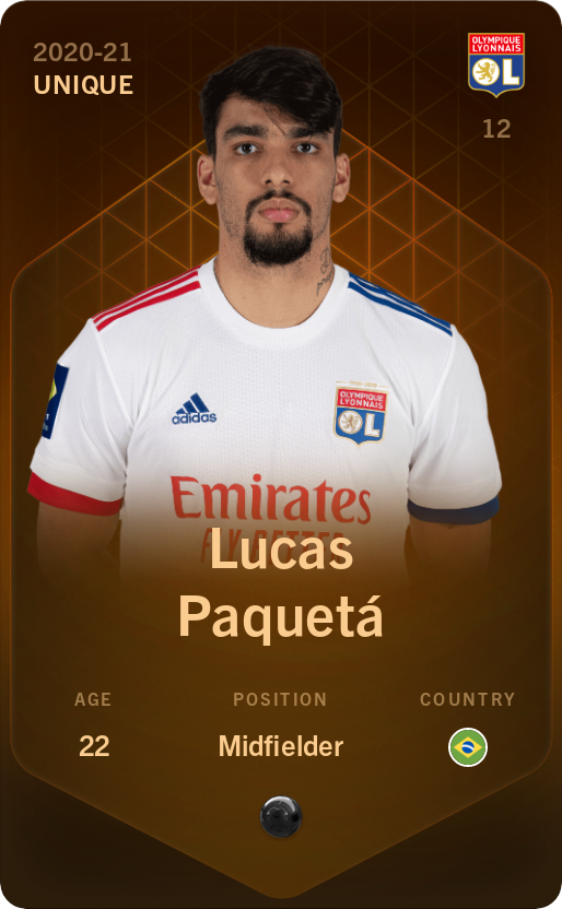 Sorare - Sorare Official - Lucas Paquetá 2020-21 • Unique - NFT # 40962716511463913384736856969643725474151548193979333175058382526264212854845